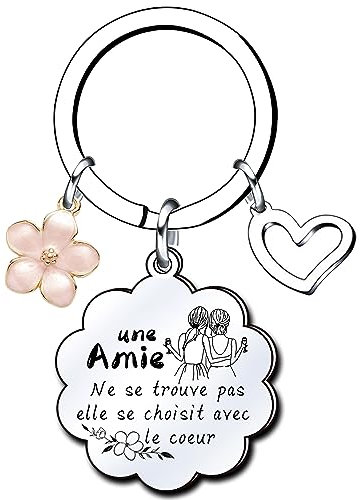 Lumengqi Meilleure Amie Porte-clés Amitié pour Toujours Bestie Cadeau D'anniversaire Longue Distance Souvenir Porte-clés Cadeau d'anniversaire pour Amie Cadeau de universitaires de Noël (2) (2)