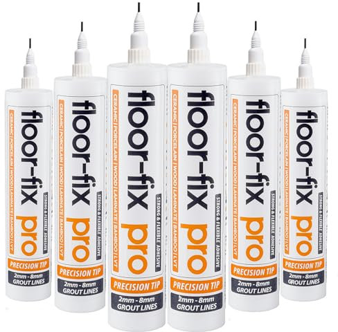 Floor-Fix Pro - Colle Carrelage et Parquet | Fixation Rapide et Durable | Embout Seringue Intégré | Idéal pour Carreaux Français | Répare Sols, Transparent, Taille 1, Co-Polymer