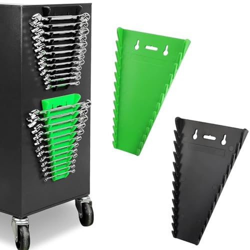 YOYIAG Magnetic Wrench Rack: 2-Piece Holder with 12 Slots, Magnetic Wrench Organizer, Portable Storage Rack for 12 Spanners