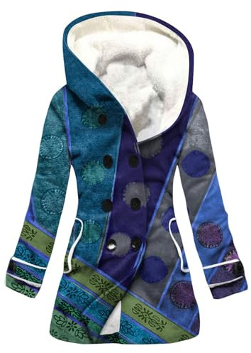 KONG JIMFAN Regenjacke Strickmantel Damen Bomberjacke Kurzer Wollmantel Damen Softshelljacke Damen Jacken Damen Damen-Jeansjacken Damen Fellweste Übergangsjacke Damen Herbst(Blue,M)