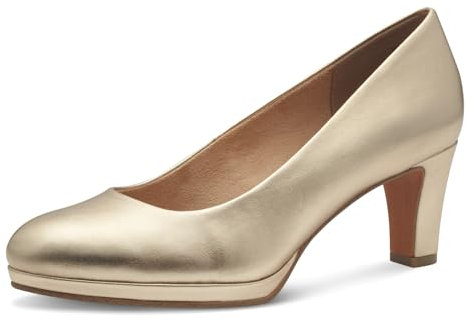 MARCO TOZZI Damen Pumps mit Trichterabsatz Vegan, Gold (Gold), 36 EU