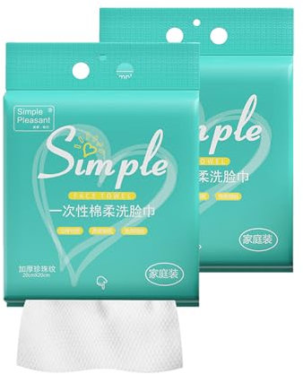 Facial Dry Wipes 500g Disposable Face Towel Cotton Tissue Soft Thick Multi-Purpose for Skin Care Large Size 20 * 20cm Facial Clean Washcloth (2 packs= 1000g)