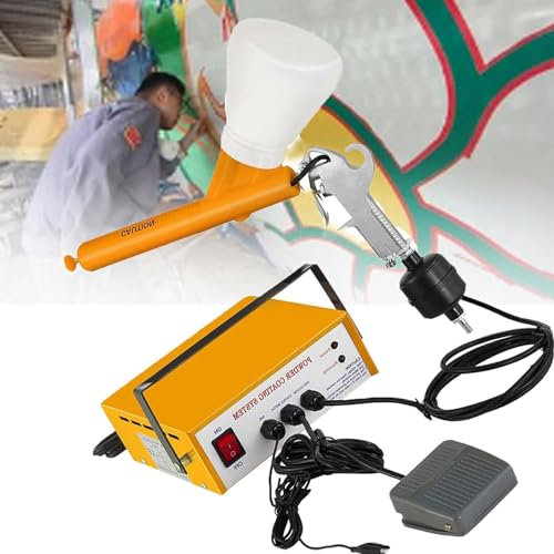 Pulverizadores de Pintura de Rociadores de Pintura, Capa del Polvo, Polvo Electrostático del Sistema de Recubrimiento Rociado 10-15 PSI de Pintura en Aerosol de un Interruptor de Pie,Amarillo