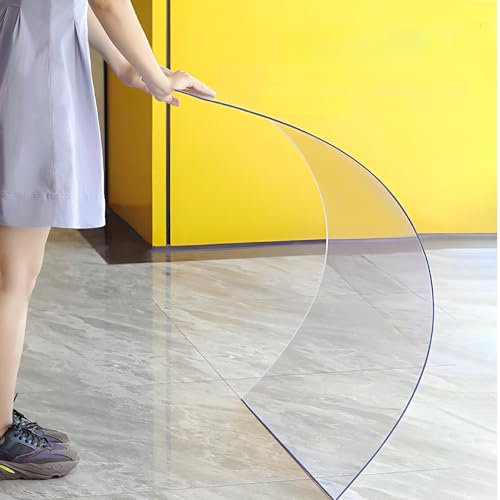 Plexiglass Plaque Polycarbonate Transparent, Plaque Plastique Anti-uv Transmission Lumière, Plaque Acrylique Pvc Plastique pour Marquise de Porte Exterieur Serre Jardin Toiture Abris Terrasse(1.22x3m)