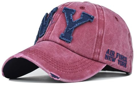URTAODFE NY Baseballkappe, bestickt, gewaschen, Trucker-Mütze, Baumwolle, Golfmütze, Geschenk für Paare, Entenzunge, 5, 58