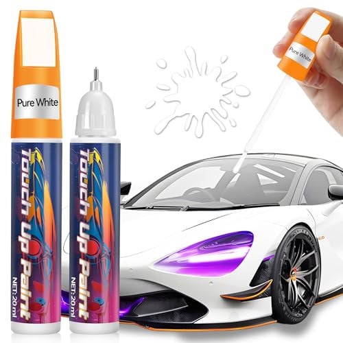 AstraVox Ritocchi Vernice Auto 2 Pezzi, 2-IN-1 Rimuovi Graffi Auto, Penna Ritocco Carrozzeria Facile da Usare, Penna per Riparazione Graffi Biciclette e Moto (Bianco)