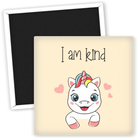 Einhorn Spruch - Kühlschrankmagnet Einhorn Spruch I am kind für gute Laune - Lustige Magnete - Geschenkideen Magnete - Bunte Deko Magnete - Fröhliche Kühlschrankmagnete - Einhorn Deko