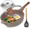 AOSION 27,9 cm große Antihaft-Keramik-Bratpfanne mit Deckel, 4,5 QT Schmorpfanne zum Kochen mit Dampfgestell, gesunde große Pfanne, kühl bleibender Griff, induktionsgeeignet, PFOA- und PFAS-frei