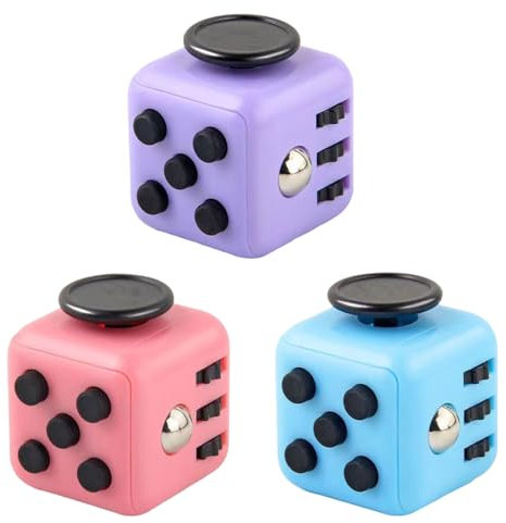 3 Pcs Fidget Toys Cube Toy, Anti-Stress Toy Anti-anxiety Toy Sensory Toys Killing Time Finger Toy Stress Relieve Toys, Perfect for Classroom Office Home Toy Gift