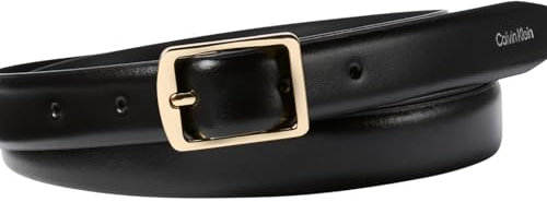 Calvin Klein Damen Gürtel Classic Square Buckle Belt 2,0 cm Ledergürtel, Schwarz (Black), 80 cm