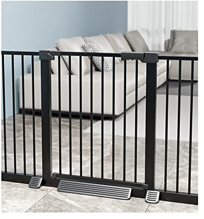 Haustier-Sicherheitsgitter für Treppen und Flure, ausziehbarer Zaun mit Höhe 78 cm, verstellbare Größe 87 cm, 96,9 cm, schwarz, einfache Installation.