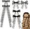 6 PCS Black Lace Tulle Bows, Bowknots Tassel Hair Barrettes Vintage Lace Bowknot Lace Hair Bows Clips with Long Tail Ribbon for Women Wedding Halloween