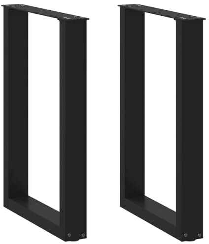 vidaXL Esstischbeine U-Form 2 Stk. Schwarz 50x(72-73) cm Stahl