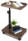 Blomise Beistelltisch mit Rollen, Holz Couch Beistelltisch C Form Höhenverstellbar 45-80cm 360°Rotierend, Nussbaum Finish Couchtisch Klein für Wohnzimmer Sofa