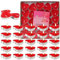 Lot de 50 bougies chauffe-plat en forme de cœur - Bougies sans fumée - Bougies chauffe-plat romantiques - Bougies chauffe-plat non parfumées pour la Saint-Valentin, un anniversaire, une proposition de