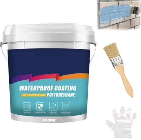300g Firelye Polyurethane Waterproof Coating, Polyurethane Coating Sealing Glue, Super Strong Invisible Waterproof Anti-Leakage Repair Agent for Roof Wall (Grey*1)