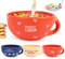 Fisura – Bol petit-déjeuner original Breakfast Lover. Tasse à café rouge 490 ml. Grand bol céramique pour café, muesli ou chocolat chaud. 16,5 cm x 7,5 cm