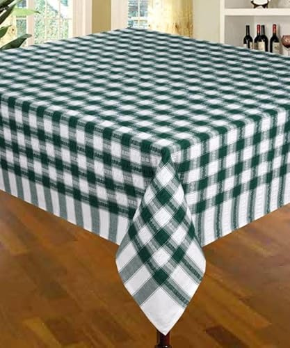 Snugglemore Seersucker 100% Cotton Tablecloth Sizes Napkins Also Available (Dark Green, 50 x 50)