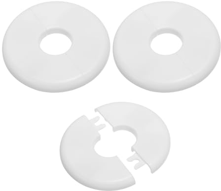 PATIKIL 3Pcs Collier De Fixation Murale 0.93/23.5mm Blanc | Plaque De Couverture Pour Robinet De Tuyau D'eau, ABS Rond Auto-Adhésif