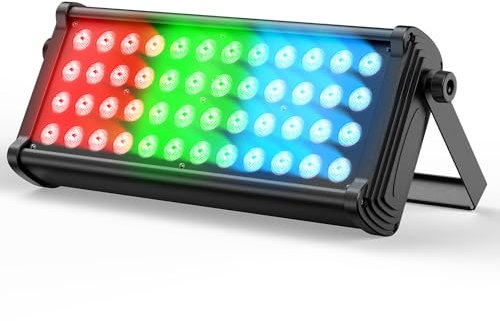 LED Wallwasher 48 RGB 3 en 1 Barra Luminosa, Luce da Palcoscenico Luci Discoteca, Strobo Faretto Effetti Luce per DJ Feste Nozze Halloween Natale