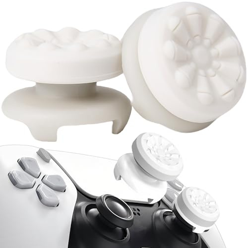 STAY GENT Joystick Thumbstick Grips para PS5 Joystick PS4 Joystick, Objetivo Asistir Silicona Tapa para PS5 Mando Ayuda con Control, Reducir Pulgarcito Fatiga para PS5 Controller Accesorios Blanco