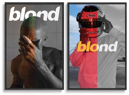 2 PCS Frank Ocean Poster Rapper Music Blond Album Cover Poster Für Zimmer, Ästhetische Leinwand-Wandkunst, Schlafzimmer-Dekor Poster 12x18inch(30x45cm)