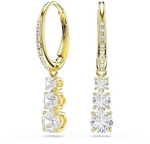 Swarovski Stilla Attract Round Cut White Gold Finish Hoop Earrings