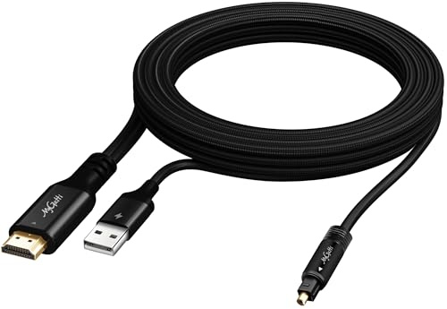 Mygatti 3m Unidirectional 192KHz HDMI ARC/eARC to Optical Toslink Converter Cable, USB Powered Audio Extractor Converter Cable for TV to Soundbar, Home Theater Amplifier, Old Speaker - Plug & Play