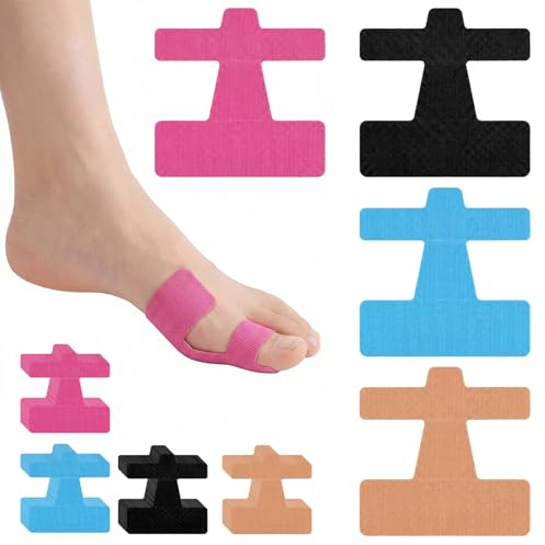 Hallux Valgus Kinesiotape, 40 Vorgeschnittene Hallux Valgus Tape | Kinesiologie-Tape zur Korrektur von Ballenzehen,Tape Für Hallux Valgus,Hautfreundlich & Latexfrei,Verstellbar für Tag & Nacht
