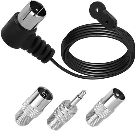 FM UKW Radioantenne 75 Ohm Wurfantenne mit Koax Kupplung | FM Radio Antenne mit F Stecker, Dipol Zimmerantenne für Stereo Receiver, für HiFi FM Radio Yamaha Oenon Bose Sherwood Marantz