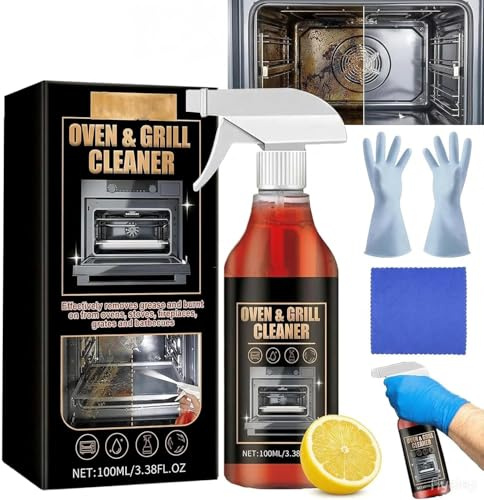 Oven Cleaner,Grill & Barbecue Cleaner,Oven Cleaner Heavy Duty Spray,On Food & Burnt Grease,Heavy Duty Oven and Grill Cleaner for Microwave,Air fryer,Ovens,Grills,BBQ