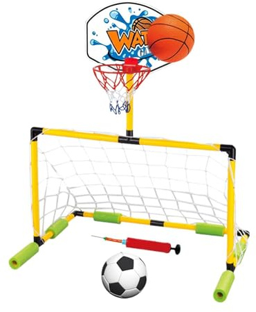 Canasta Baloncesto Para Piscina Portería Fútbol Flotante 2 en 1 Juguete