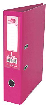 Liderpapel 79697 Documenta Classeur Levier Carton Rembordé PVC 1,9 mm Dos 52 mm Rado Métallique Rose