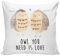 Mr. & Mrs. Panda Dekokissen Eulen Liebe - Geschenk, Sofakissen, Liebe Spruch, Kissenbezug 40x40, All You Need is Love, Motivkissen, Dekokissen Sofa,