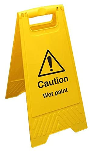 V Safety Caution Wet Paint - Yellow Floor Sign