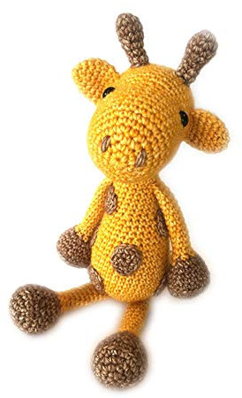 Hardicraft Häkelpaket Häkelset zum selber machen mit Anleitung und Material für Giraffe George, 30 cm. Individuelles Geschenk
