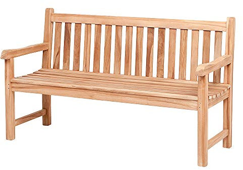 LEBENSwohnART Teak Sitzbank MONTAGNA ca. L150cm Gartenbank Holzbank Parkbank Teakbank Bank