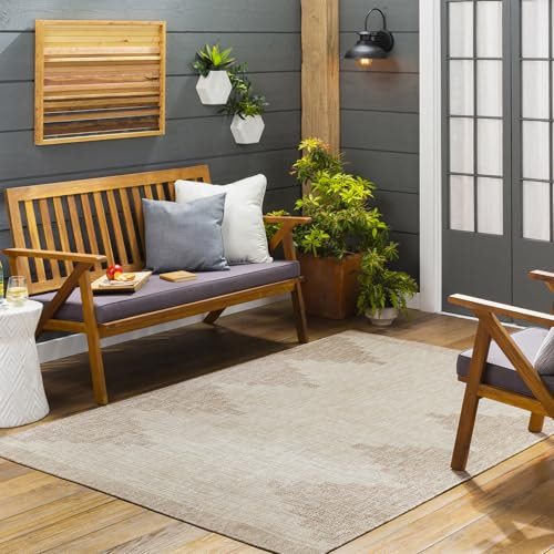 Livabliss Lagada Indoor Outdoor Rug - Large Boho Rugs for Living Room 130x180 cm Dining, Kitchen Carpet, Patterned Neutral and Coloured Rugs, Waterproof, Stain Durable - Cream, Brown