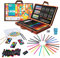 KIDDYCOLOR 85 Piezas de Cuadro de Arte de Pintura en Caja de Madera, Kit de Pintura y Dibujo para niños con Pasteles