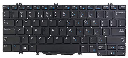 fqparts Replacement Laptop Keyboard For DELL For Latitude 7280 Black US United States Edition