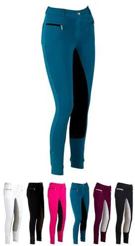 RL24 - Kinder-Reithose Flex Basicline – viele Farben & Größen | Reiterhose für Mädchen & Jungen – 3/4 Besatz aus Wildlederimitat – atmungsaktiv & elastisch – Reitleggings