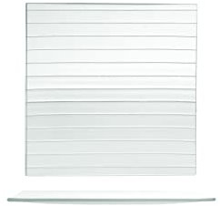 H&H Striped Set 6 Piatti in Vetro, 20x20cm