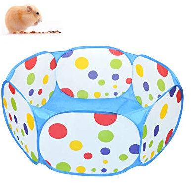 Andiker Valla para animales pequeños, portátil, para hacer ejercicio al aire libre Pop-Up, cercado plegable para cobayas, hámsteres, chinchillas, erizos y conejos (azul)