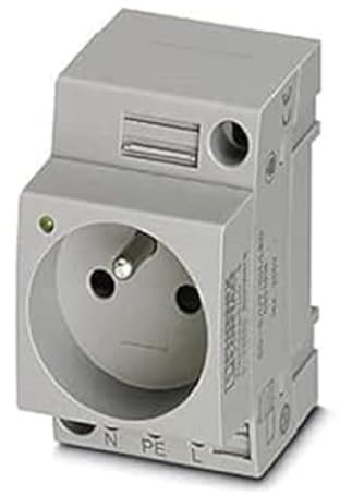 PHOENIX CONTACT EO-E/UT/SH/LED Steckdose, Steckgesicht Typ E, Schraubanschluss, 79.480g, Grau, 5 Stück