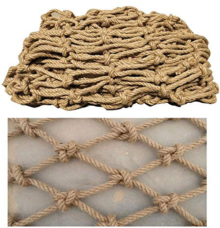 bandezid Gartennetz, Seil, Dekoration, Katzennetz, LKWs, Ladungstreppenschutz, einfache Aufhängung, Outdoor, Fallschutz, Netzdurchmesser 12 mm, Maschenweite 15 cm, Hanfseil 5 x 5 m