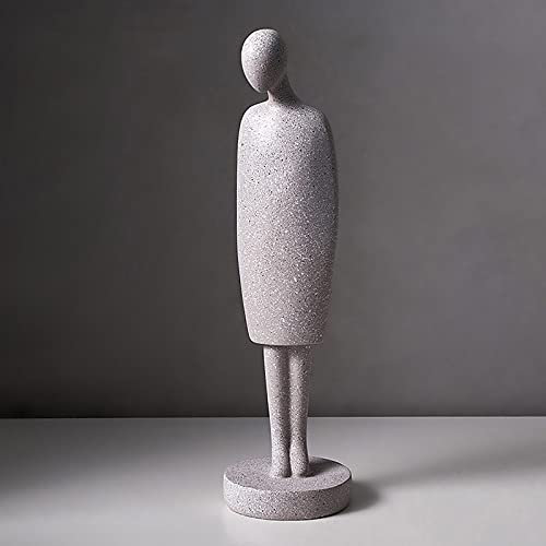 QTQHOME Moderne Sabstract Lesend Mann Statue,Harz Einsamer Junge Skulptur,Zeitgenössisch Kunst Keramik Abbildung Ornamente Für Bücherregal Desktop Startseite Büro Dekor-Stehend a 8x30.5cm(3x12inch)