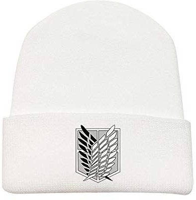 Anime AOT Casual Mützen für Männer Frauen Gestrickte Winter Hut Solide Bedrucktes Motorhaube Unisex Kappe