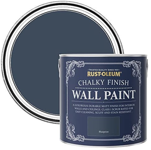 Rust-Oleum Blue Wall and Ceiling Paint in a Chalky Matt Finish - Blueprint 2.5L