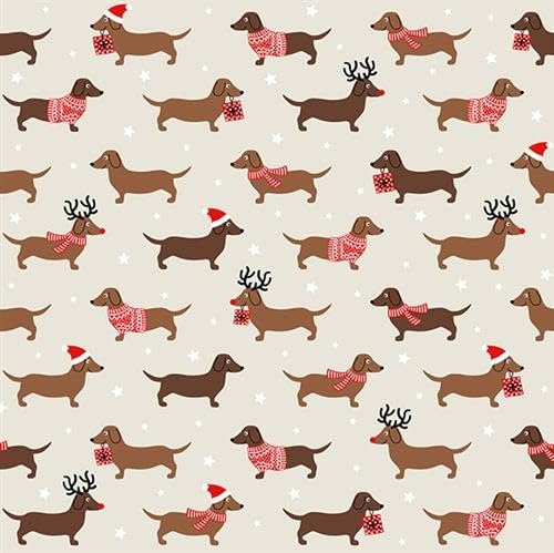 20 Servietten Weihnachtsdackel | Hund | Dackel Winter | Weihnachten | Tischdeko 33x33cm
