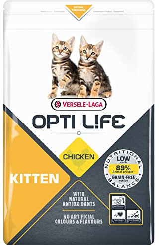 VERSELE LAGA - Trockenfutter Junge Katzen Opti Life Kitten - Futter für Junge Katzen ohne Getreide - Mit Huhn - 2,5kg